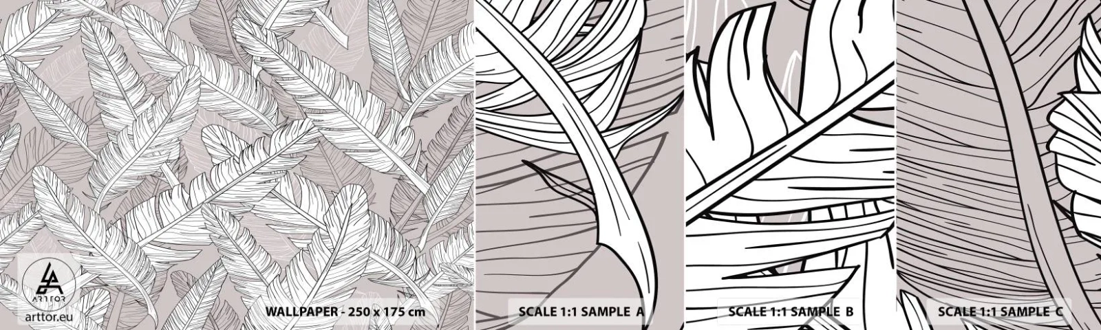 Photo Wallpaper Sample Standard Eco - Storm of Feathers - Abstraction, Bird feather, Graphics - 100x30 cm