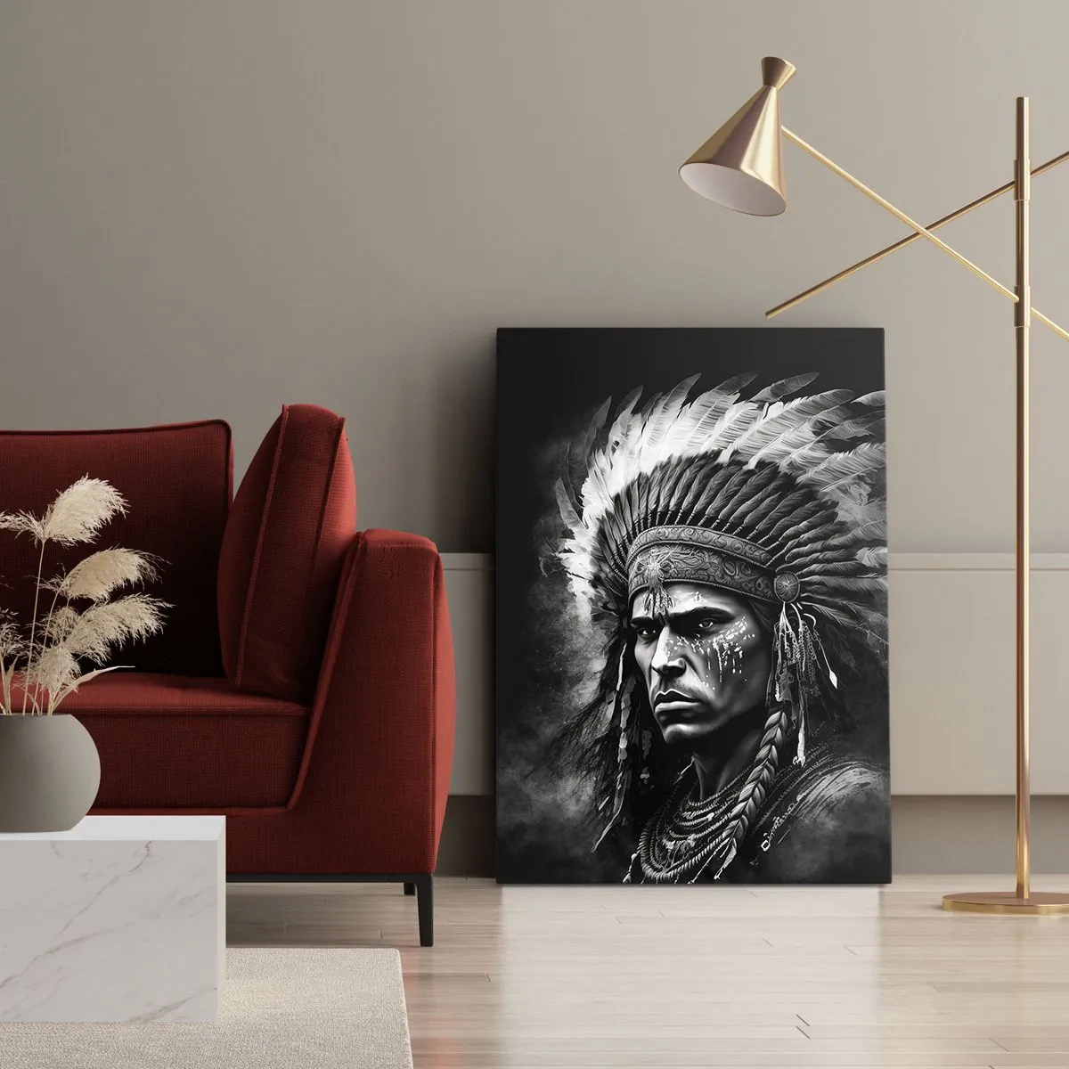Canvas picture - Chief and Warrior - 45x80 cm