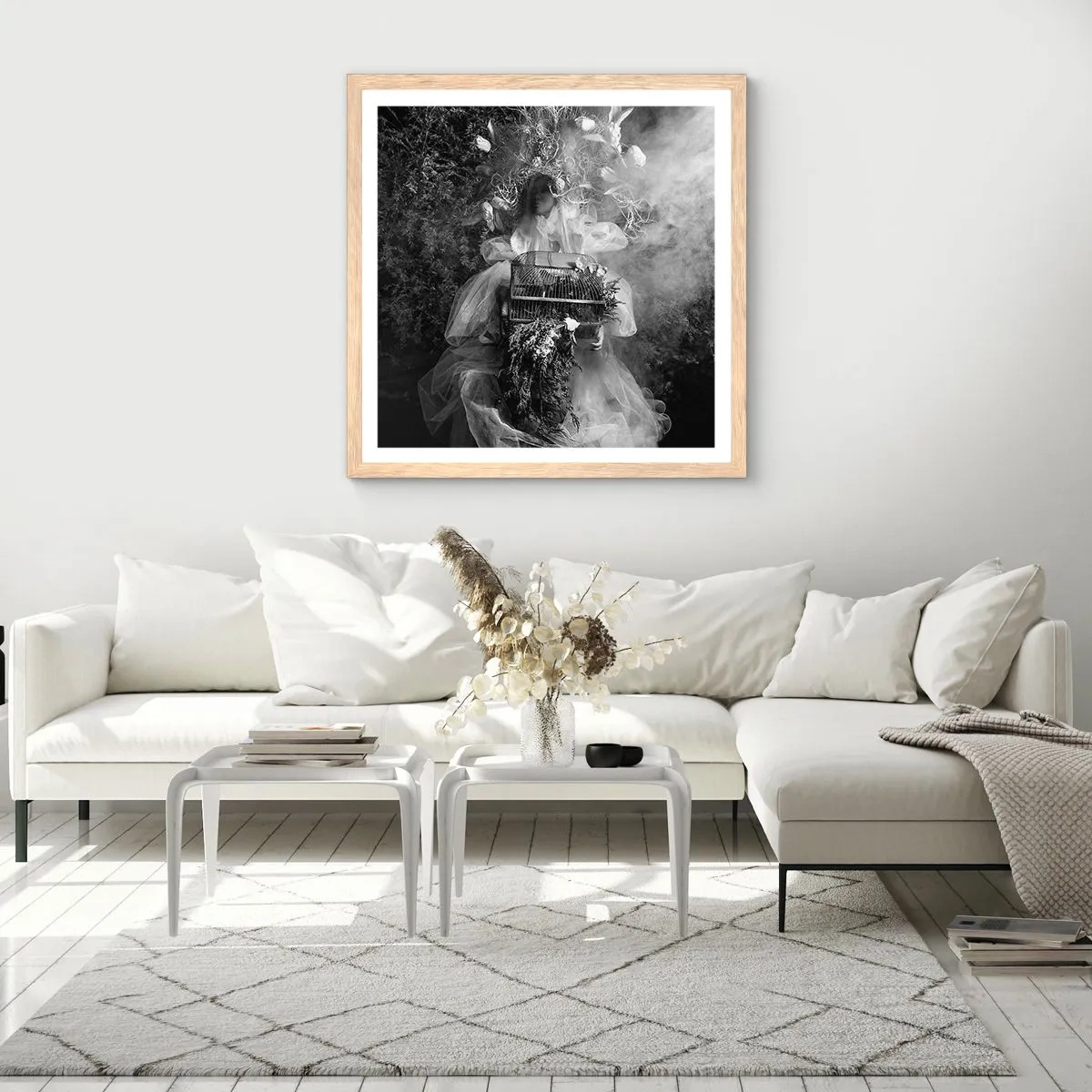 Poster in light oak frame - Mother Nature - 30x30 cm