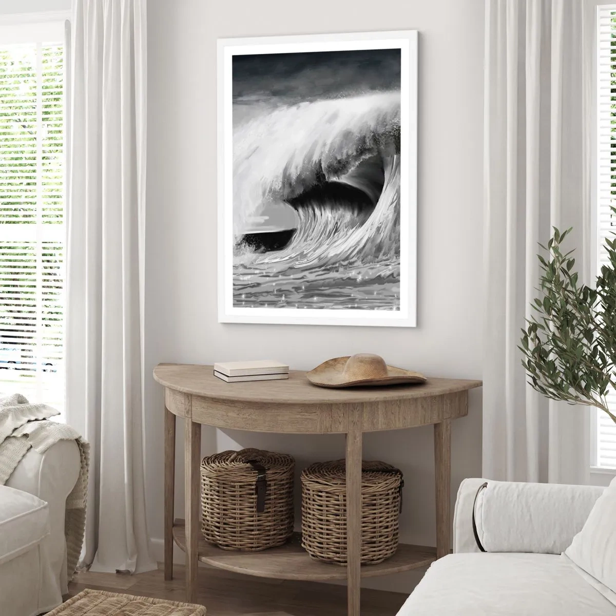 Poster in white frmae - Wrath of the Ocean - 50x70 cm