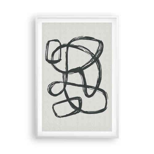 Poster in white frmae - Abstract in Loops - 61x91 cm