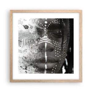 Poster in light oak frame - Dsicover Primordial Spirit - 40x40 cm