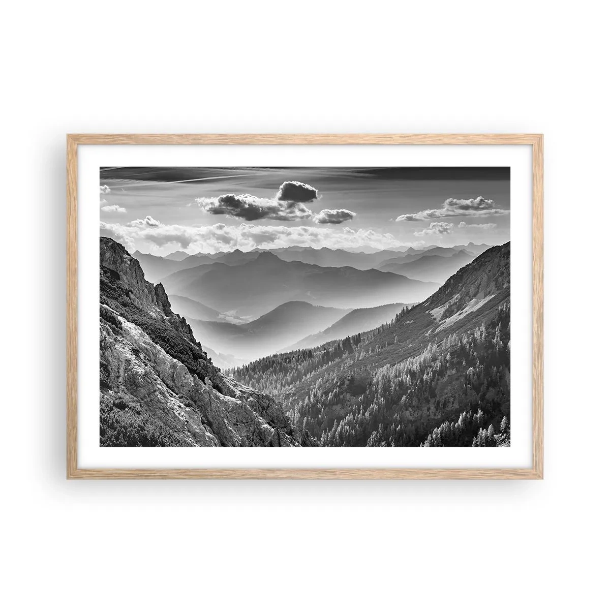 Poster in light oak frame - All the Way to the Horizon - 70x50 cm