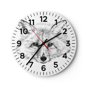Wall clock - Clock on glass - Foxy Look - 40x40 cm