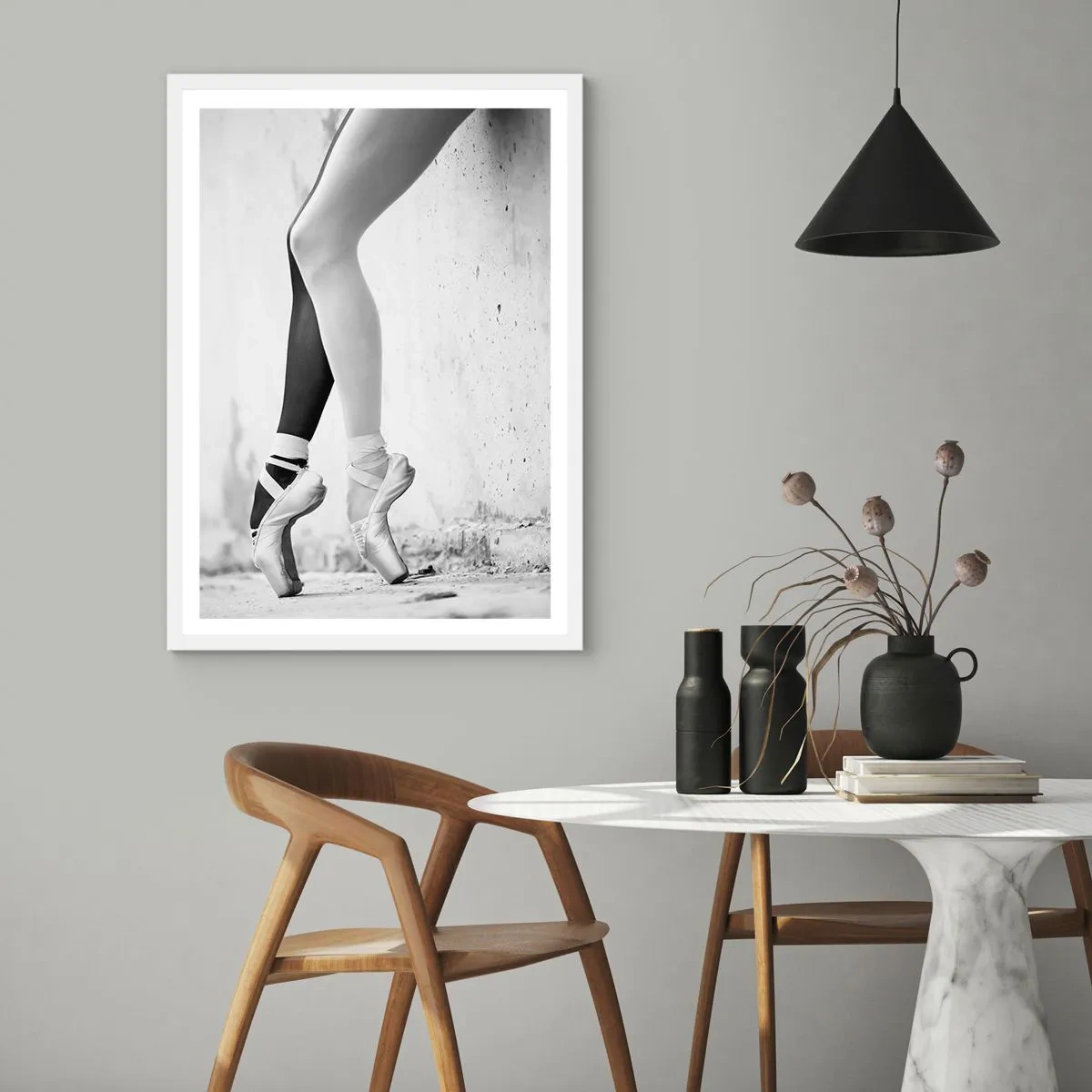 Poster in white frmae - Ballerina, Voila! - 70x100 cm