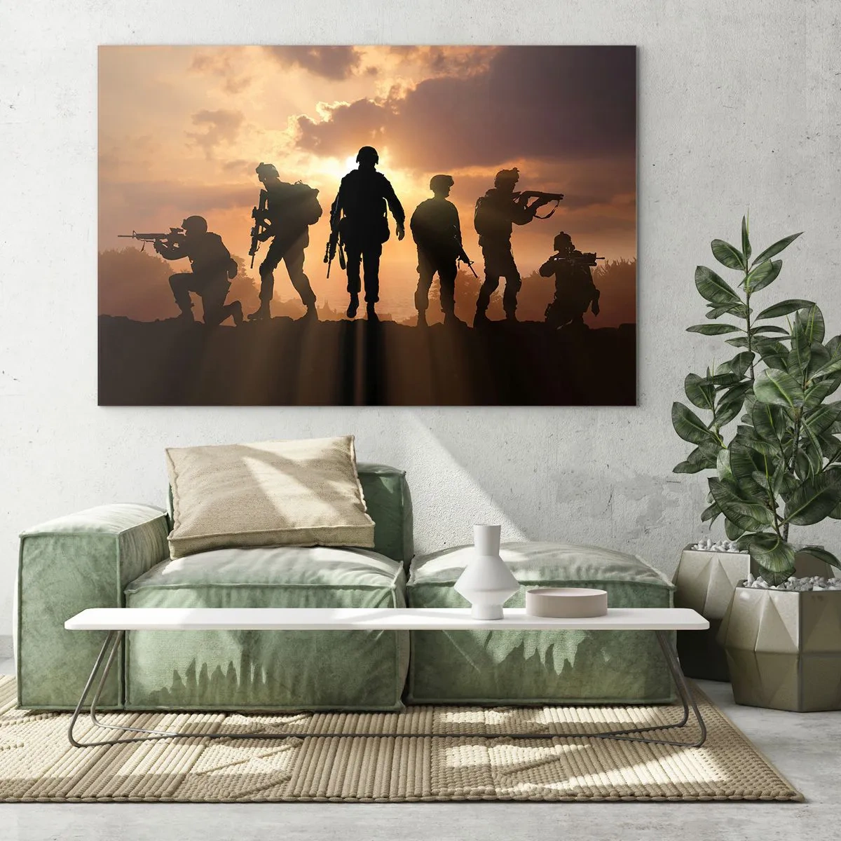 Glass picture - Brothers in arms - 70x50cm - Brothers In Arms - Modern wall decoration for the living room and bedroom ARTTOR