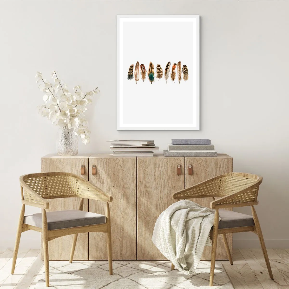 Poster in white frmae - Feather Variation - 30x40 cm