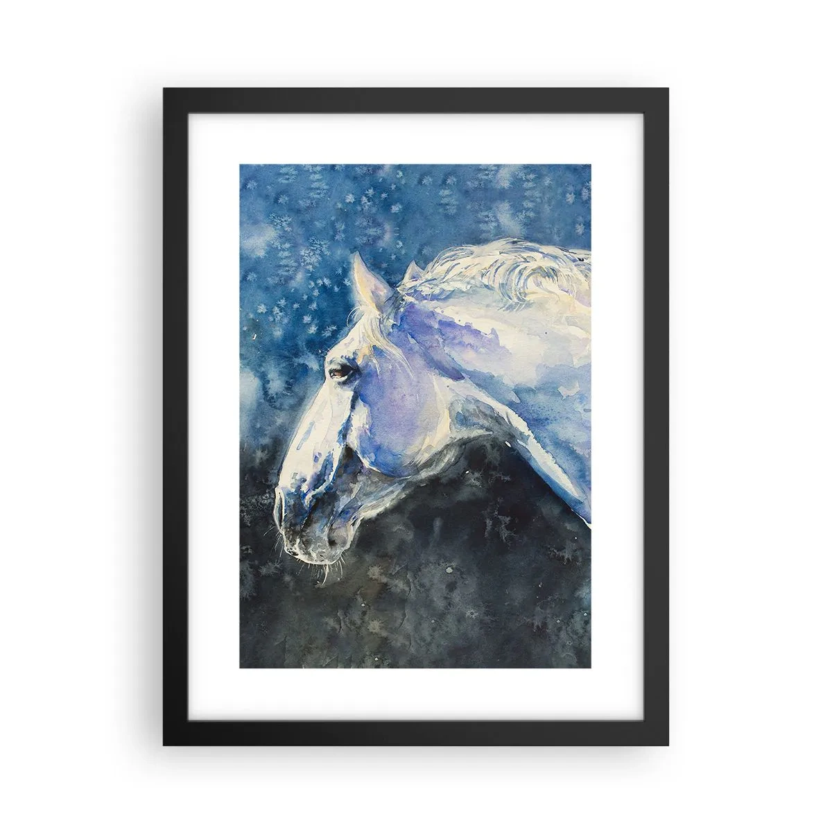 Poster in black frame - Portrait in Blue Light - 30x40 cm