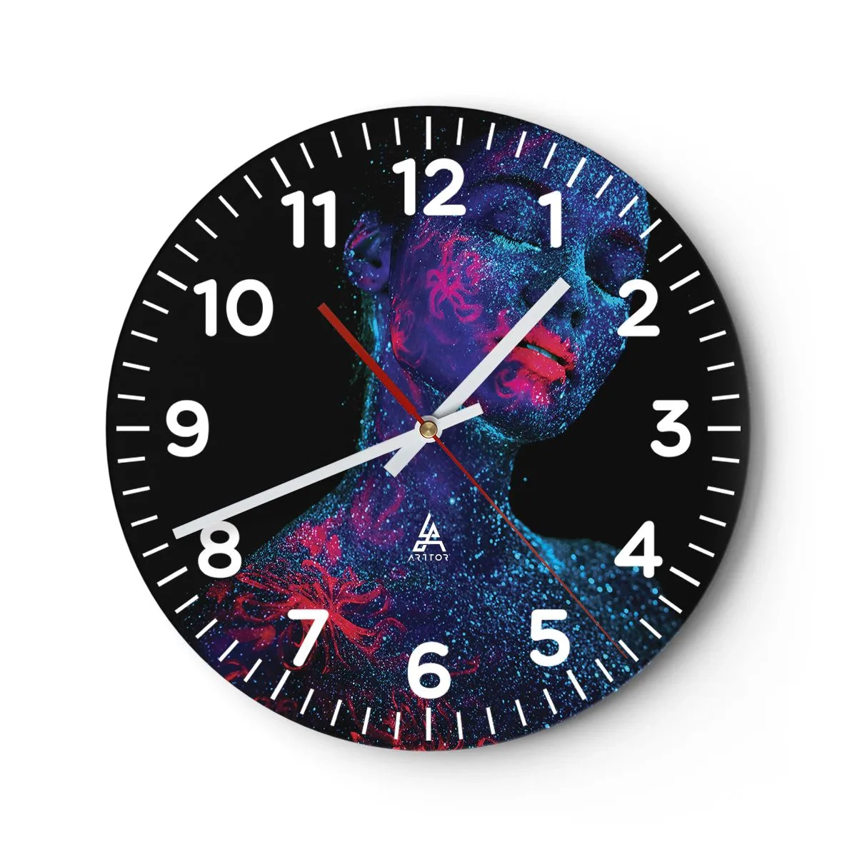 Wall clock - Clock on glass - In Stardust - 40x40 cm