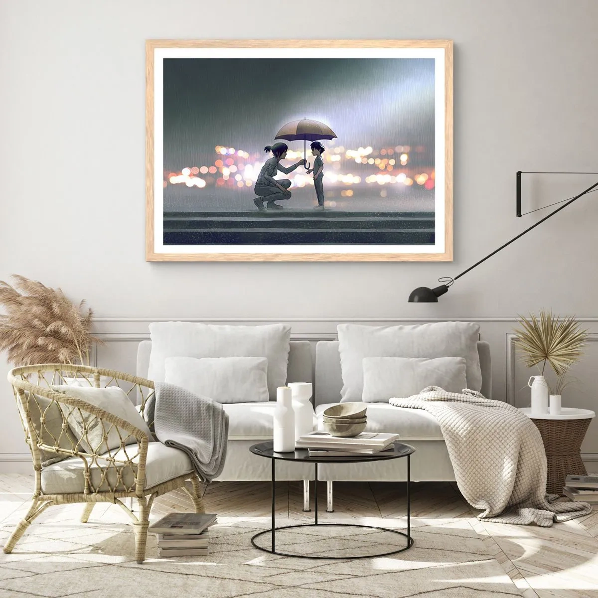 Poster in light oak frame - And Everything Is All Right - 100x70 cm