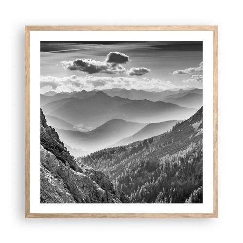 Poster in light oak frame - All the Way to the Horizon - 60x60 cm