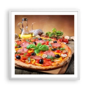 Poster in white frmae - With a Real Italian Flavouring - 60x60 cm