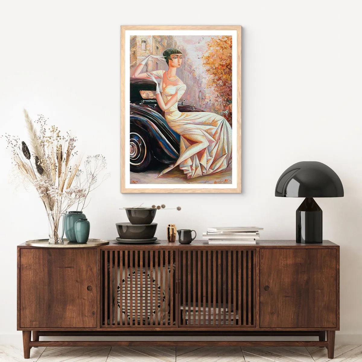 Poster in light oak frame - Elegance - Retro Style - 30x40 cm