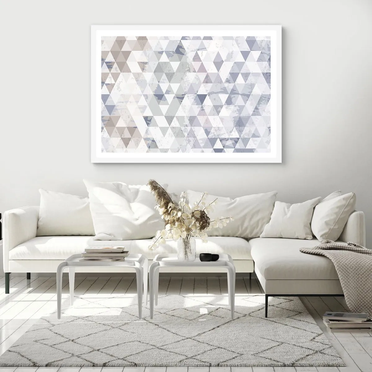 Poster in white frmae - In the Rhythm of a Triangle - 100x70 cm