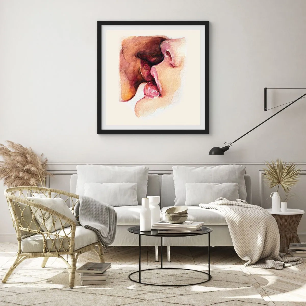 Poster in black frame - Like Night and Day, Earth and Heaven - 30x30 cm