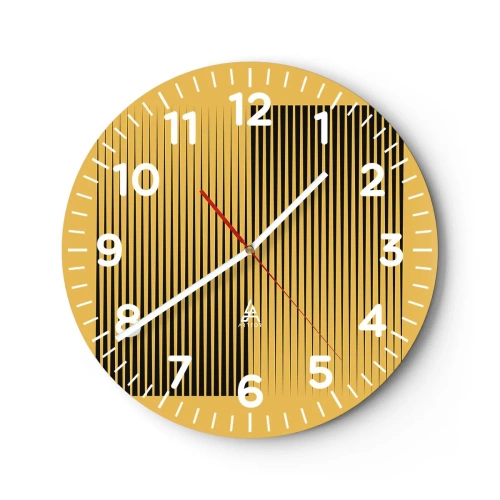 Wall clock - Clock on glass - Square Opposites - 30x30 cm