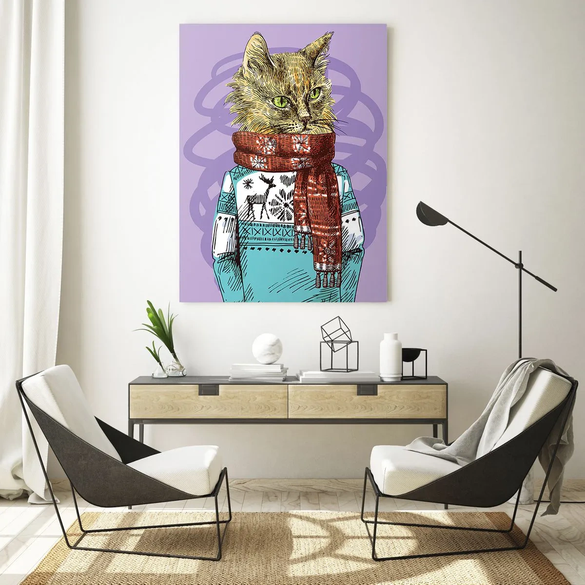 Glass picture - Cat Not Only in Boots - 80x120 cm