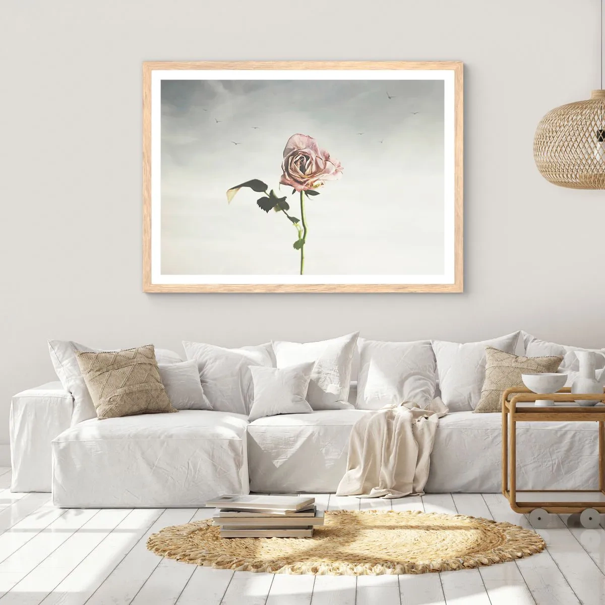 Poster in light oak frame - Welcoming of Spring - 40x30 cm