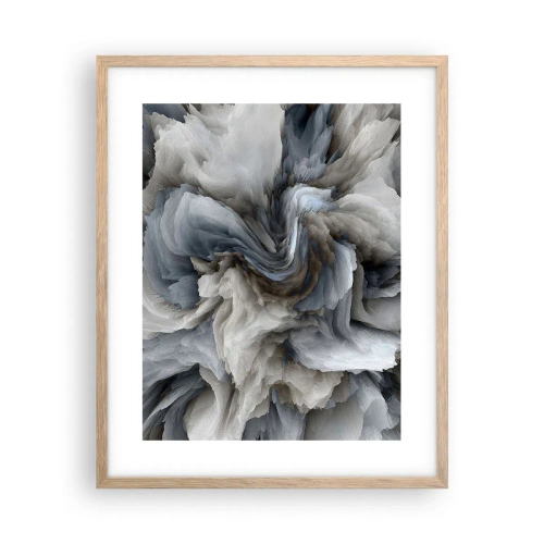 Poster in light oak frame - Stone and Flower - 40x50 cm
