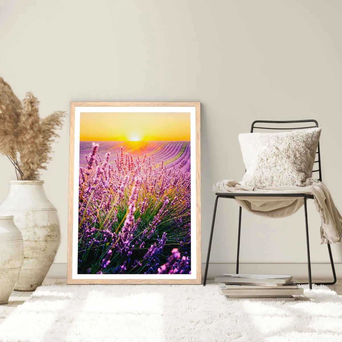 Poster in light oak frame - Fragrant Field - 30x40 cm