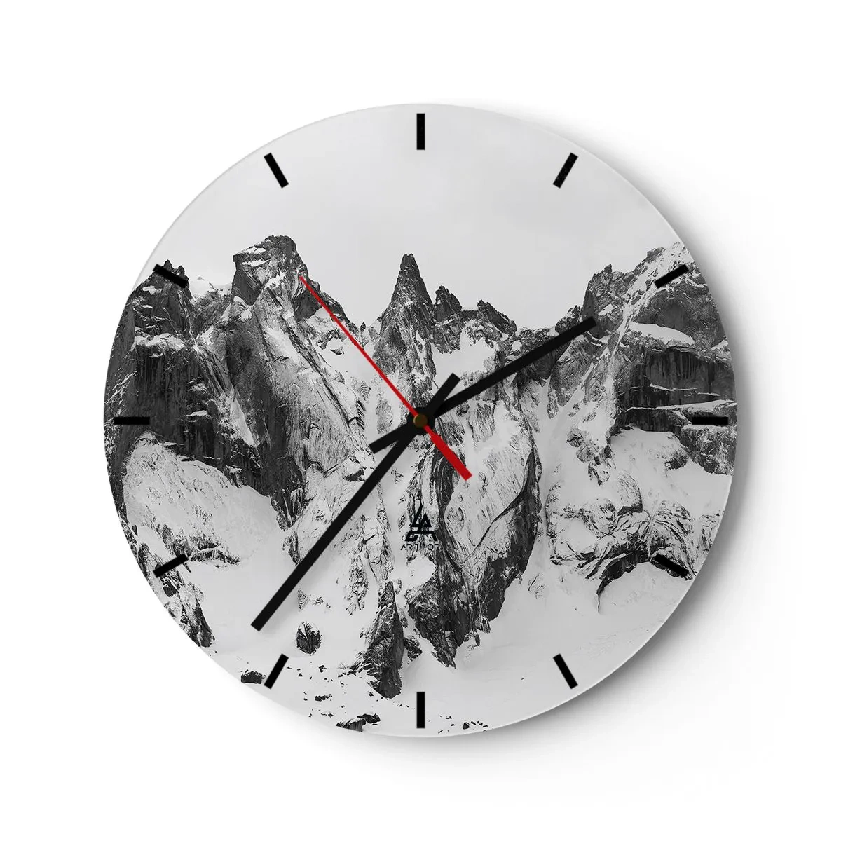 Wall clock - Clock on glass - Granite Ridge - 40x40 cm