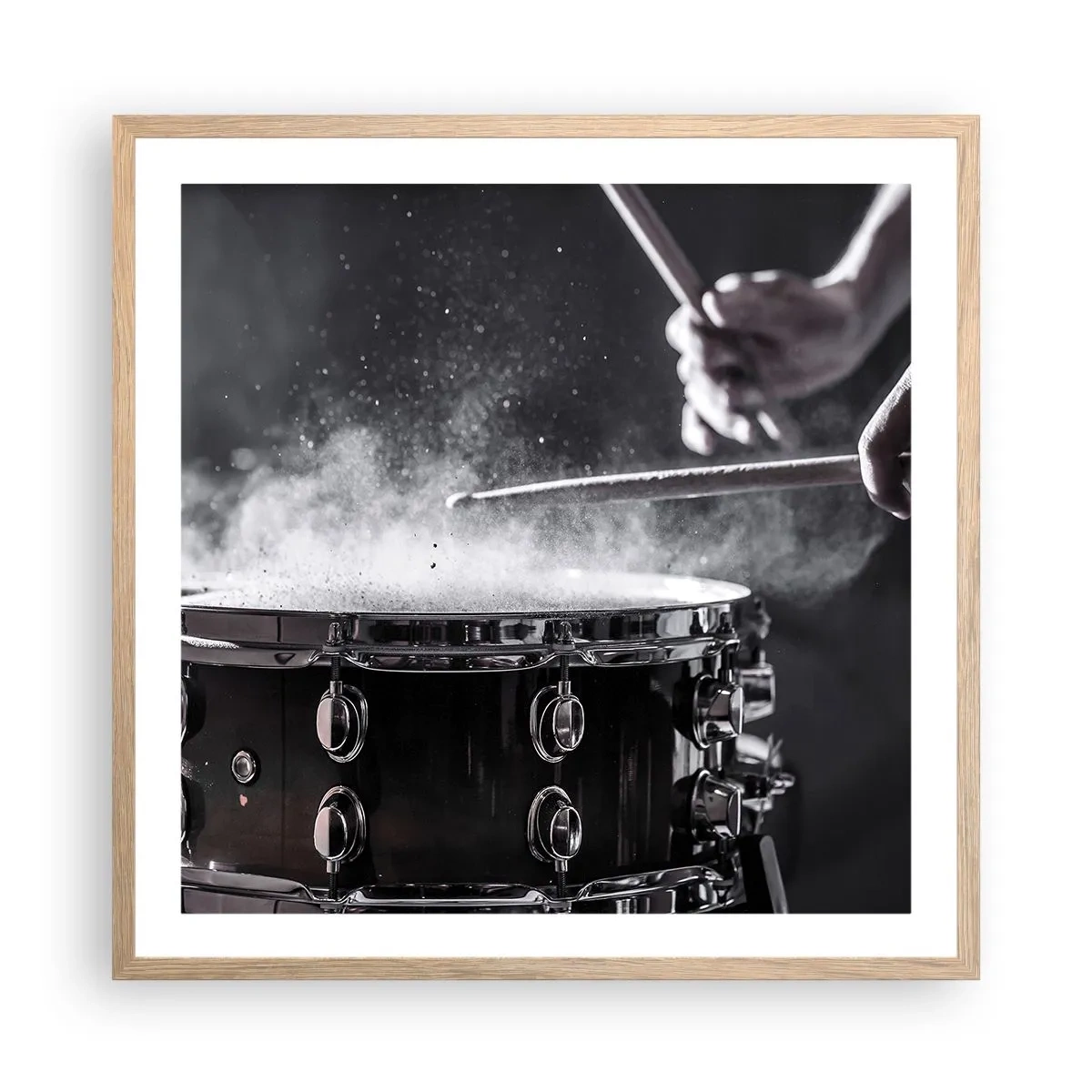 Poster in light oak frame - Pulse of Music - 60x60 cm