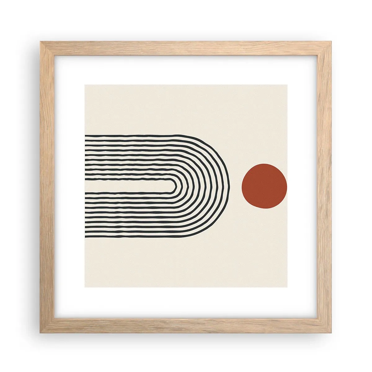 Poster in light oak frame - Magnetism of Shapes and Colours - 30x30 cm