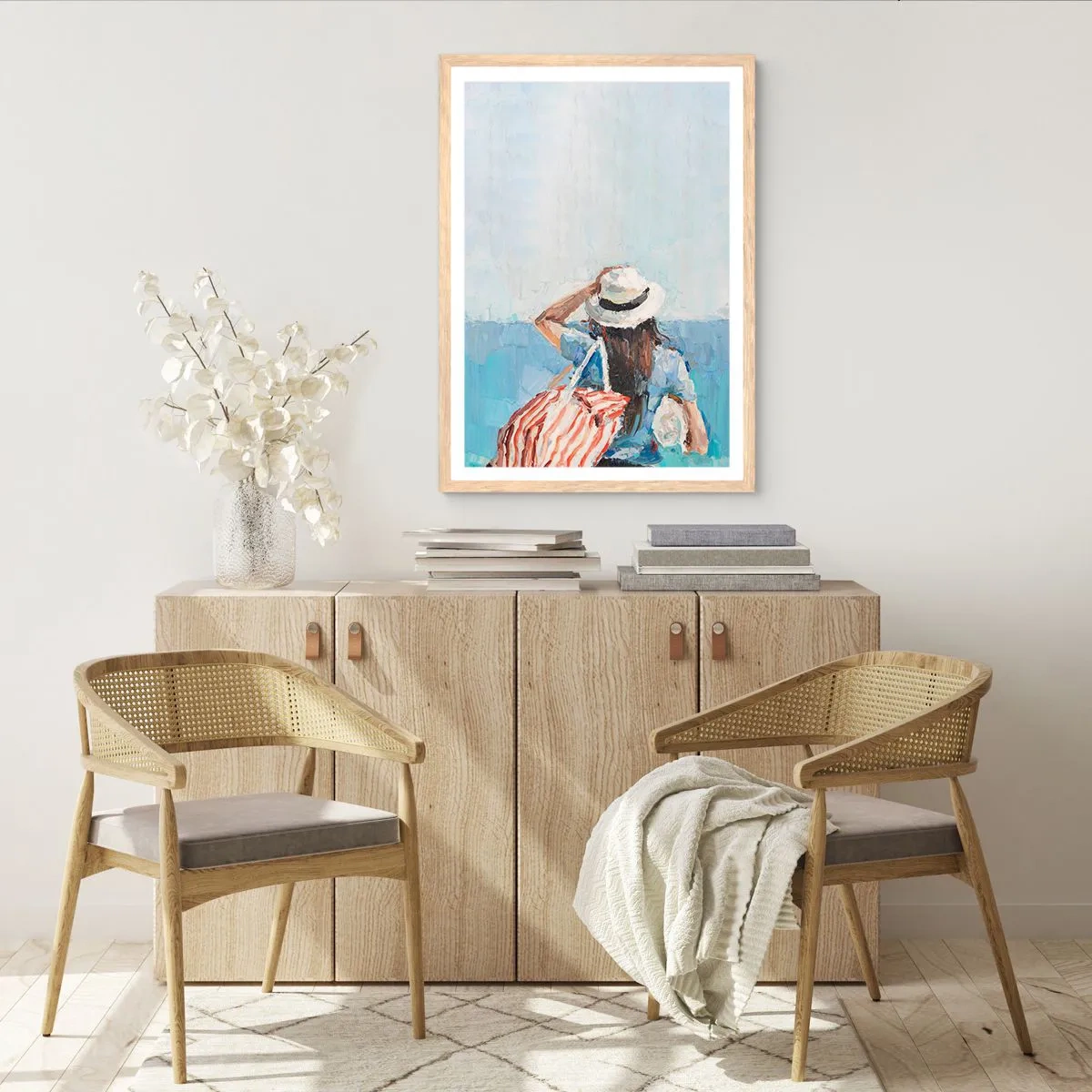 Poster in light oak frame - Welcome to Holiday - 70x100 cm