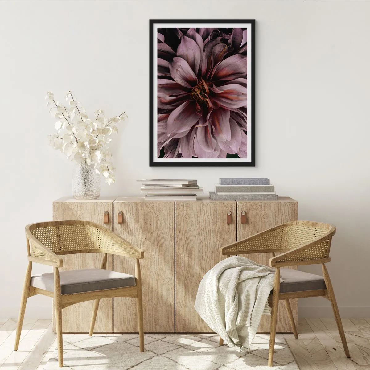 Poster in black frame - Flowery Heart - 40x50 cm