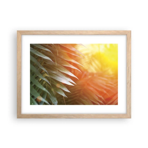 Poster in light oak frame - Morning in the Jungle - 40x30 cm