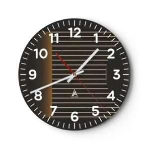 Wall clock - Clock on glass - Investigating Darkness - 40x40 cm