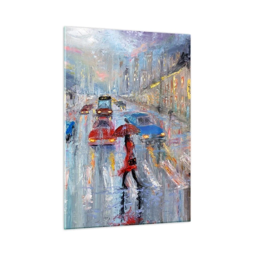 Glass picture - Rainy Afternoon in a City - 50x70 cm