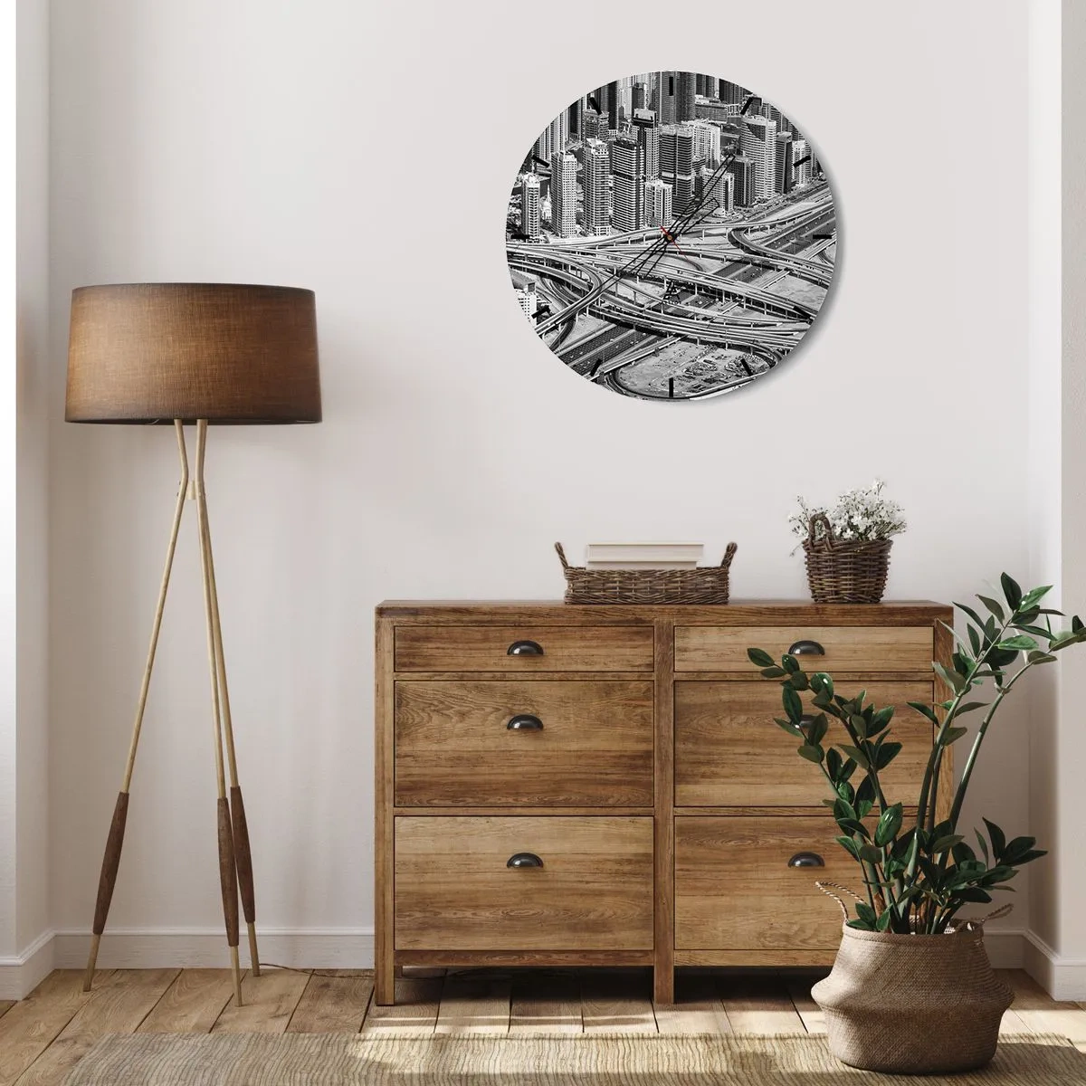 Wall clock - Clock on glass - Dubai - Impossible City - 40x40 cm