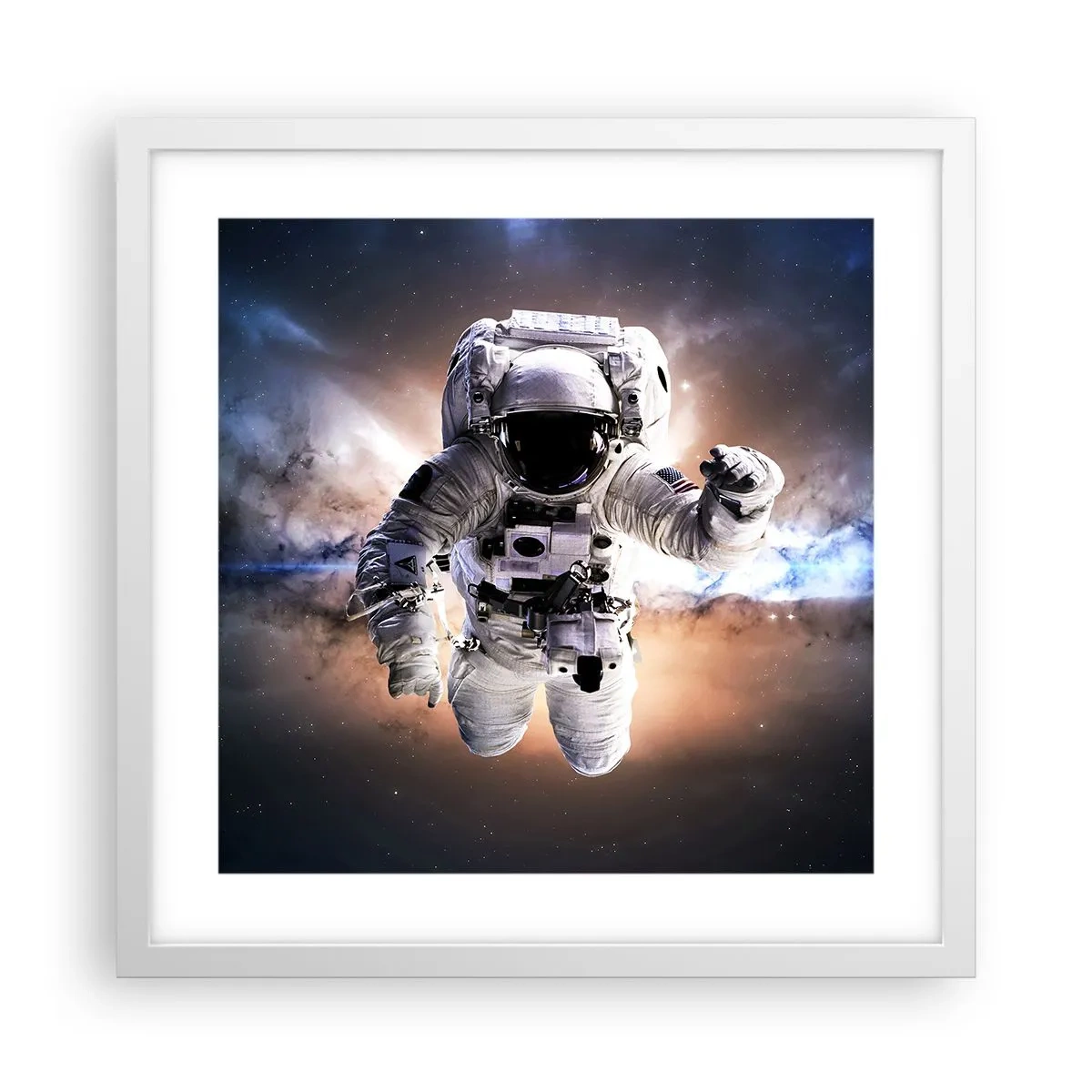 Poster in white frmae - Greetings from Space - 40x40 cm