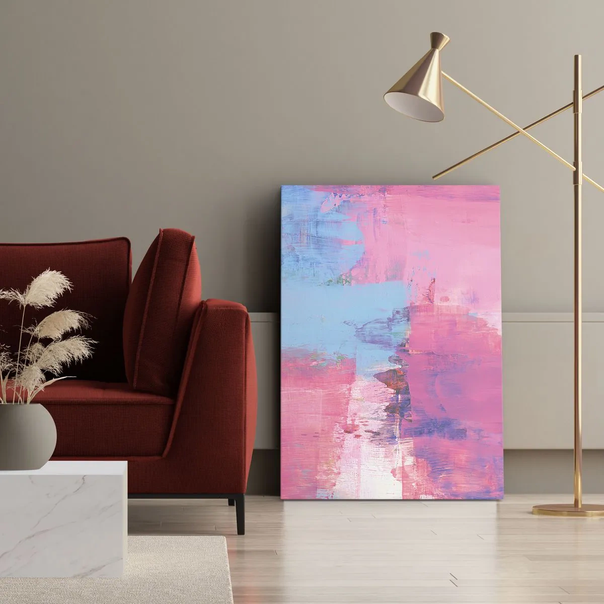 Canvas picture - Pink, Blue and a Pinch of Light - 55x100 cm