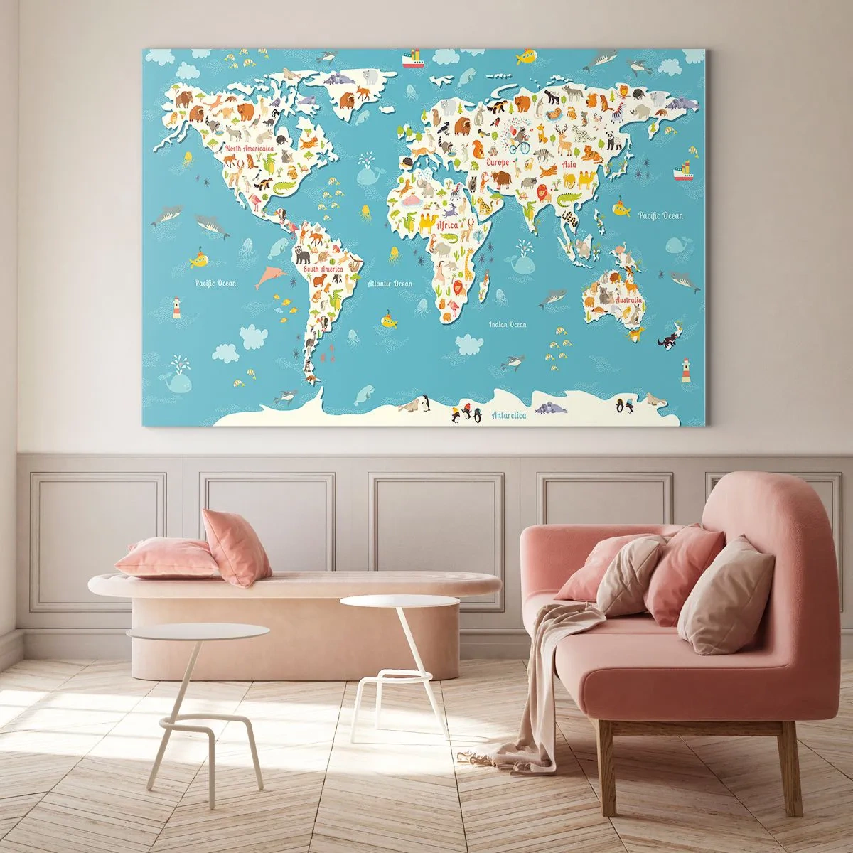 Glass picture - I Love the Whole World - 100x70 cm