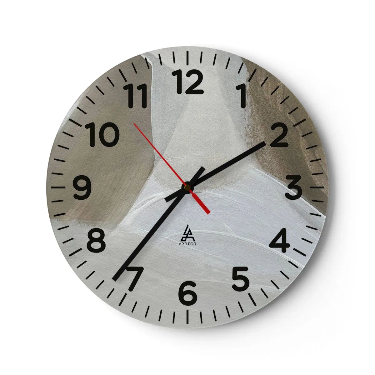 Wall clock - Clock on glass - Waves of White - 40x40 cm