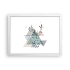 Poster in white frmae - In a Geometrical Forest - 40x30 cm
