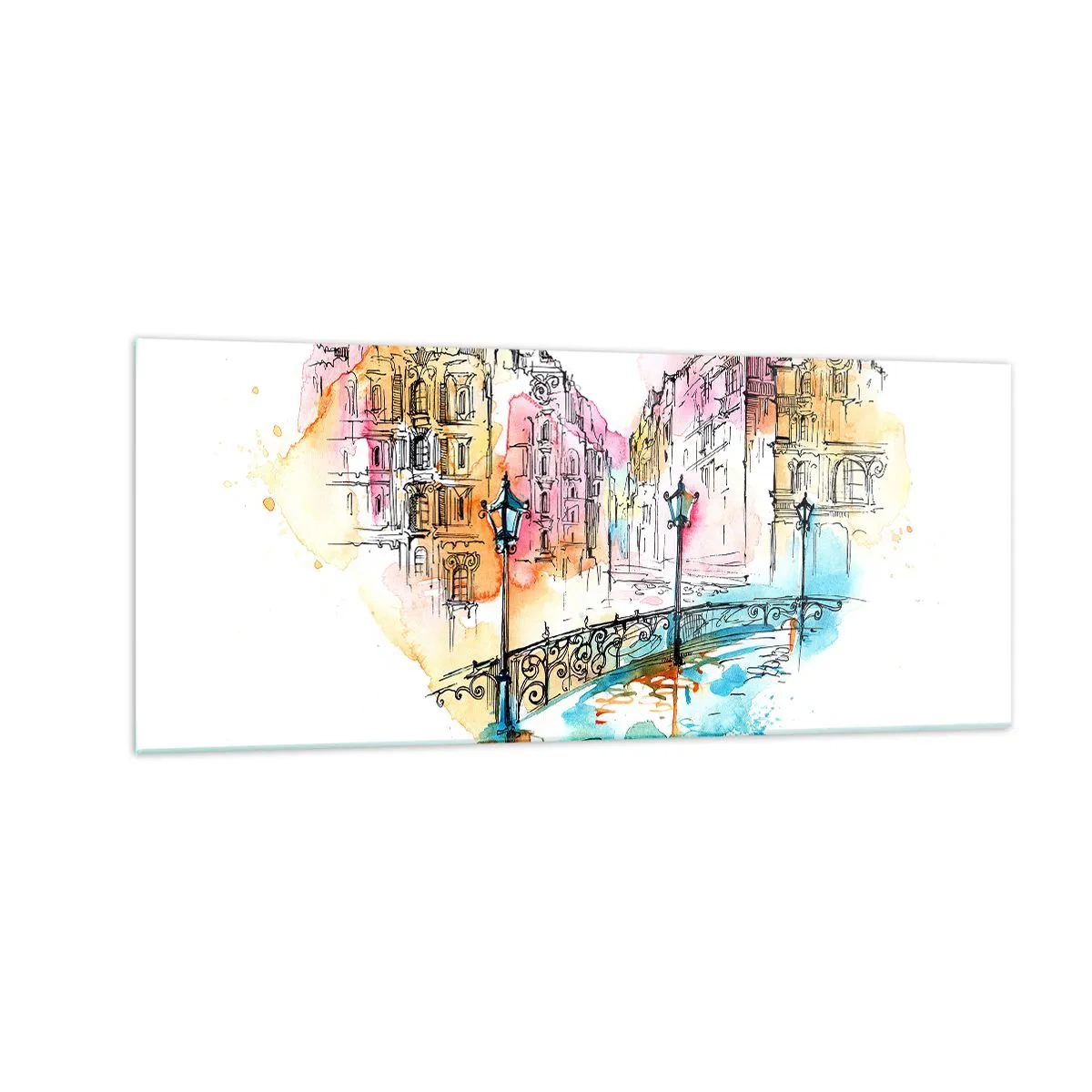 Glass picture - Heart of a City - 100x40 cm