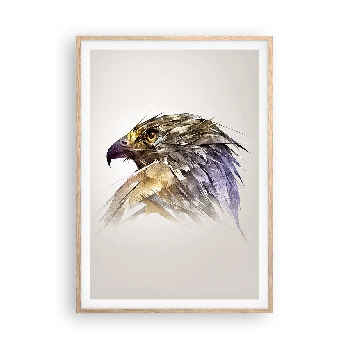 Poster in light oak frame - Portrait of a Warrior - 70x100 cm