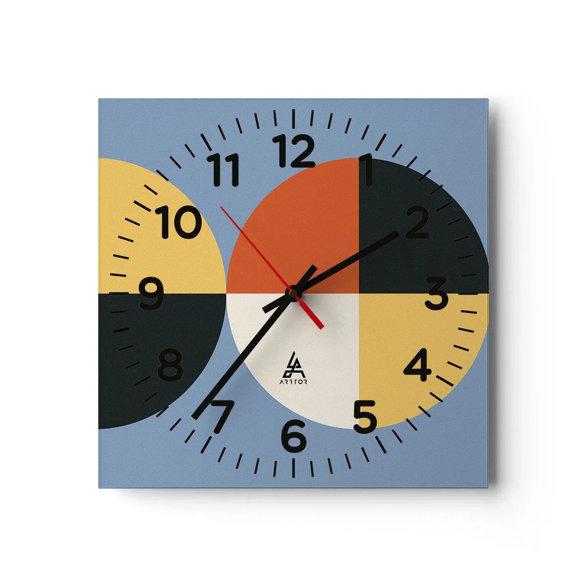 Wall clock - Clock on glass - Look and Count - 30x30 cm