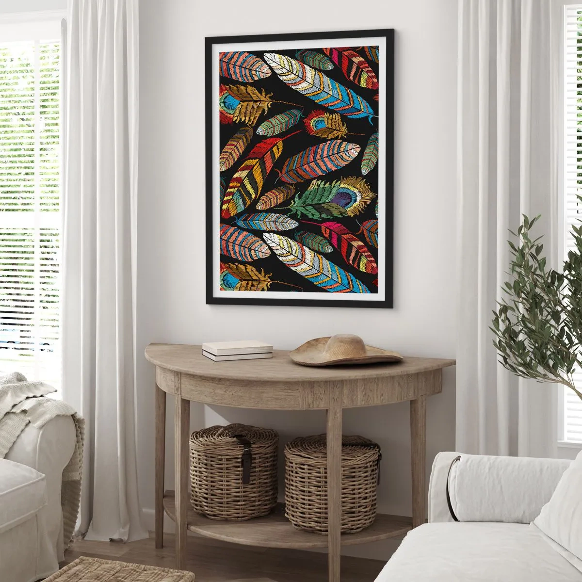 Poster in black frame - Bird Carnival - 61x91 cm