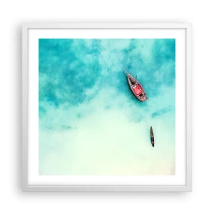 Poster in white frmae - On the Beaches of Zanzibar, When the Tide Is High - 50x50 cm