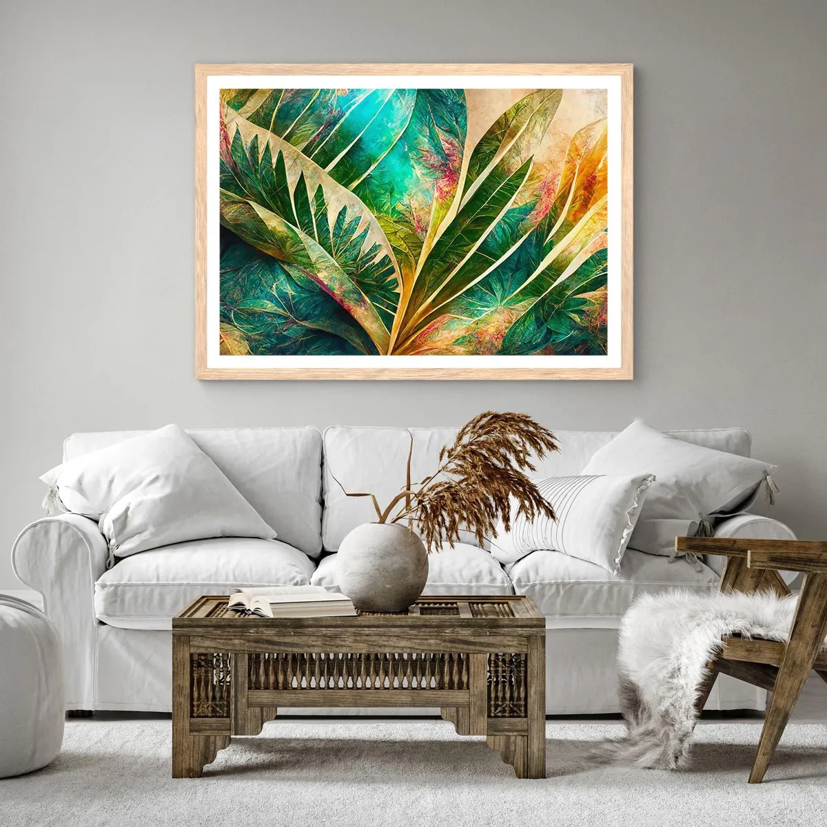 Poster in light oak frame - Colours of the Tropics - 91x61 cm