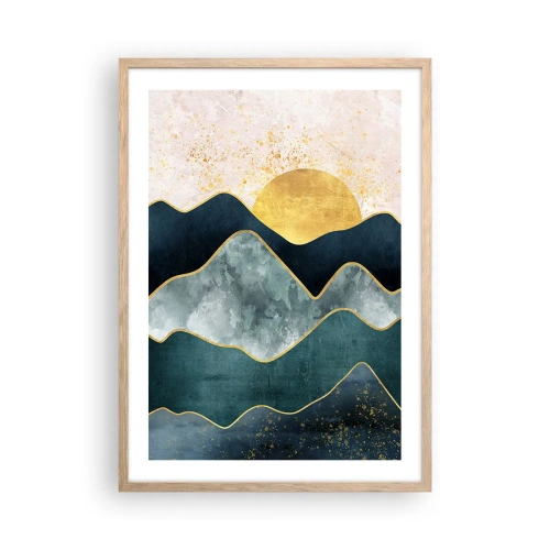 Poster in light oak frame - Behing Seven Mountains - 50x70 cm