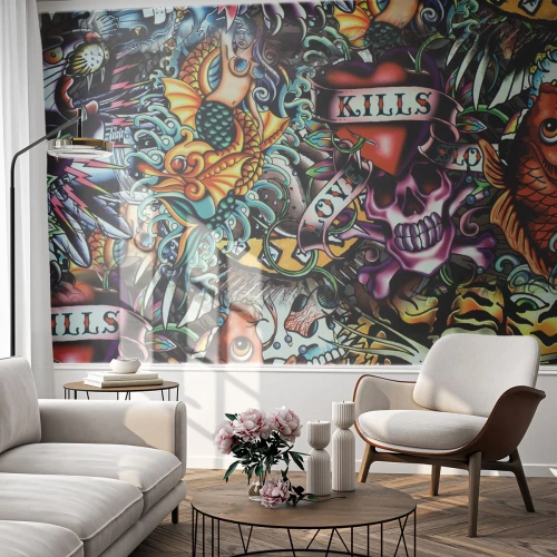 Photo Wallpaper Premium Canvas - Dream of a Tattoo Artist - Graffiti, Mural, Piece - 150x105 cm