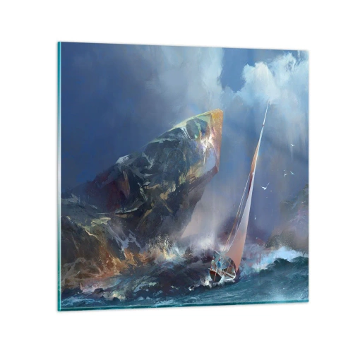 Glass picture - Who Has the Courage, Wins - 70x70 cm