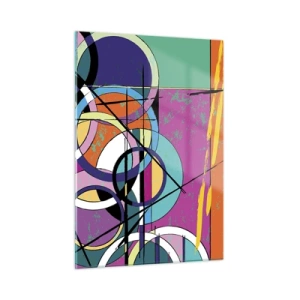 Glass picture - Wheels Go Round and Round - 50x70 cm