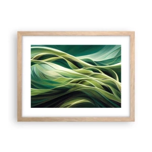 Poster in light oak frame - Abstract Playing Green - 40x30 cm