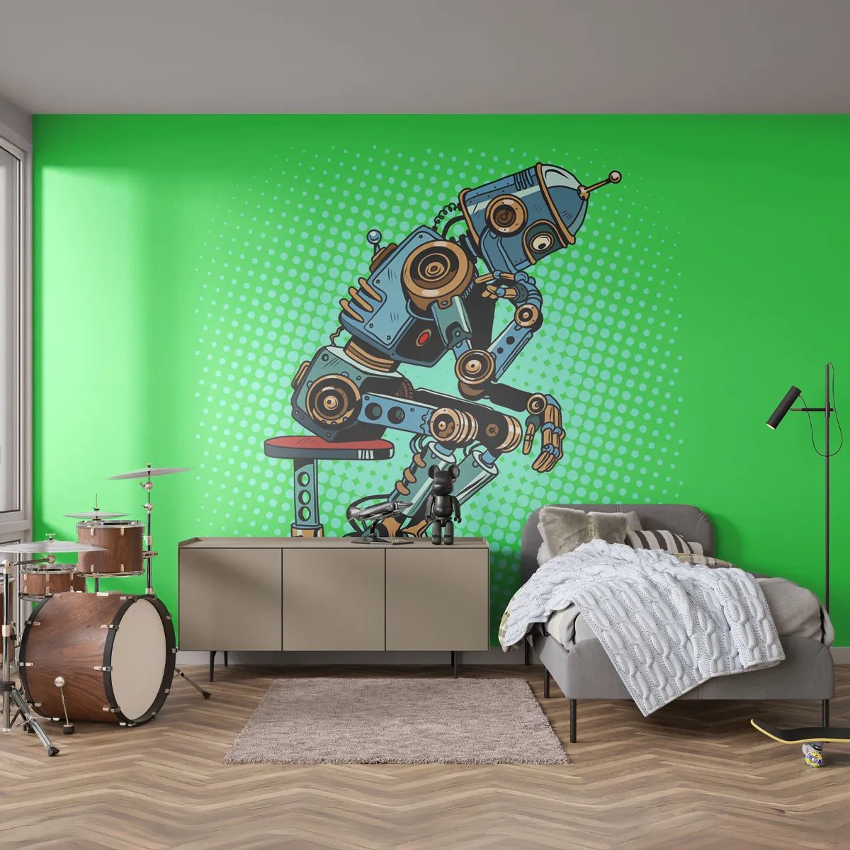 Photo Wallpaper Premium Canvas - On the Essence of Being - Abstraction, Intelligent Robot, For children - 500x350 cm